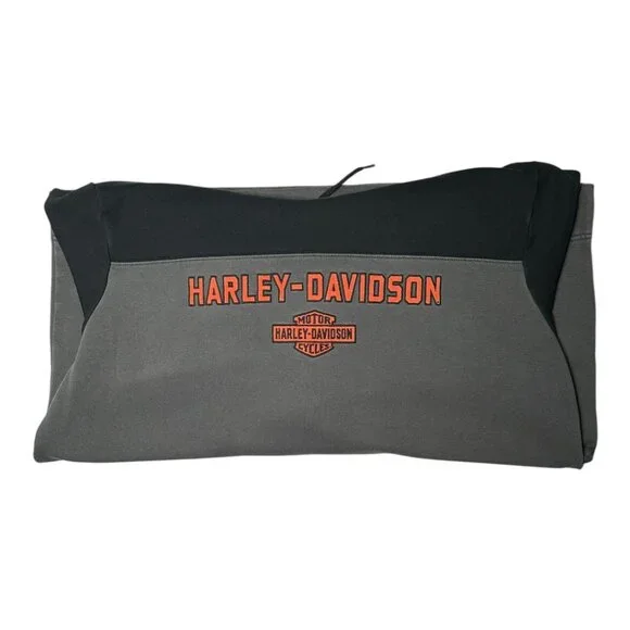 Harley Davidson Hoodie Mens XL Gray Logo Graphic Pullover Motorcycle Sweatshirt - Picture 2 of 4
